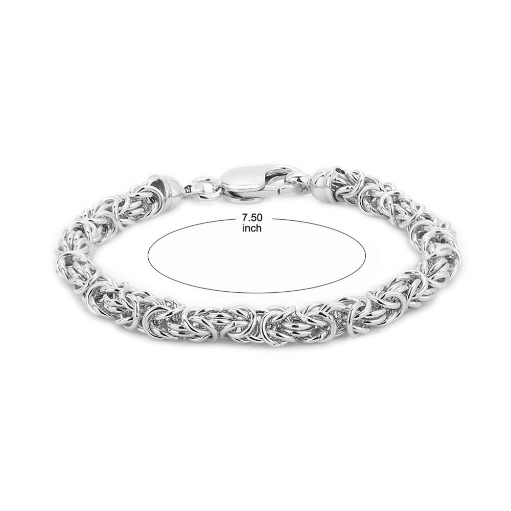 Vanbelle Sterling Silver Jewelry Hand-Made Byzantine Chain Bracelets - Picture 4 of 6